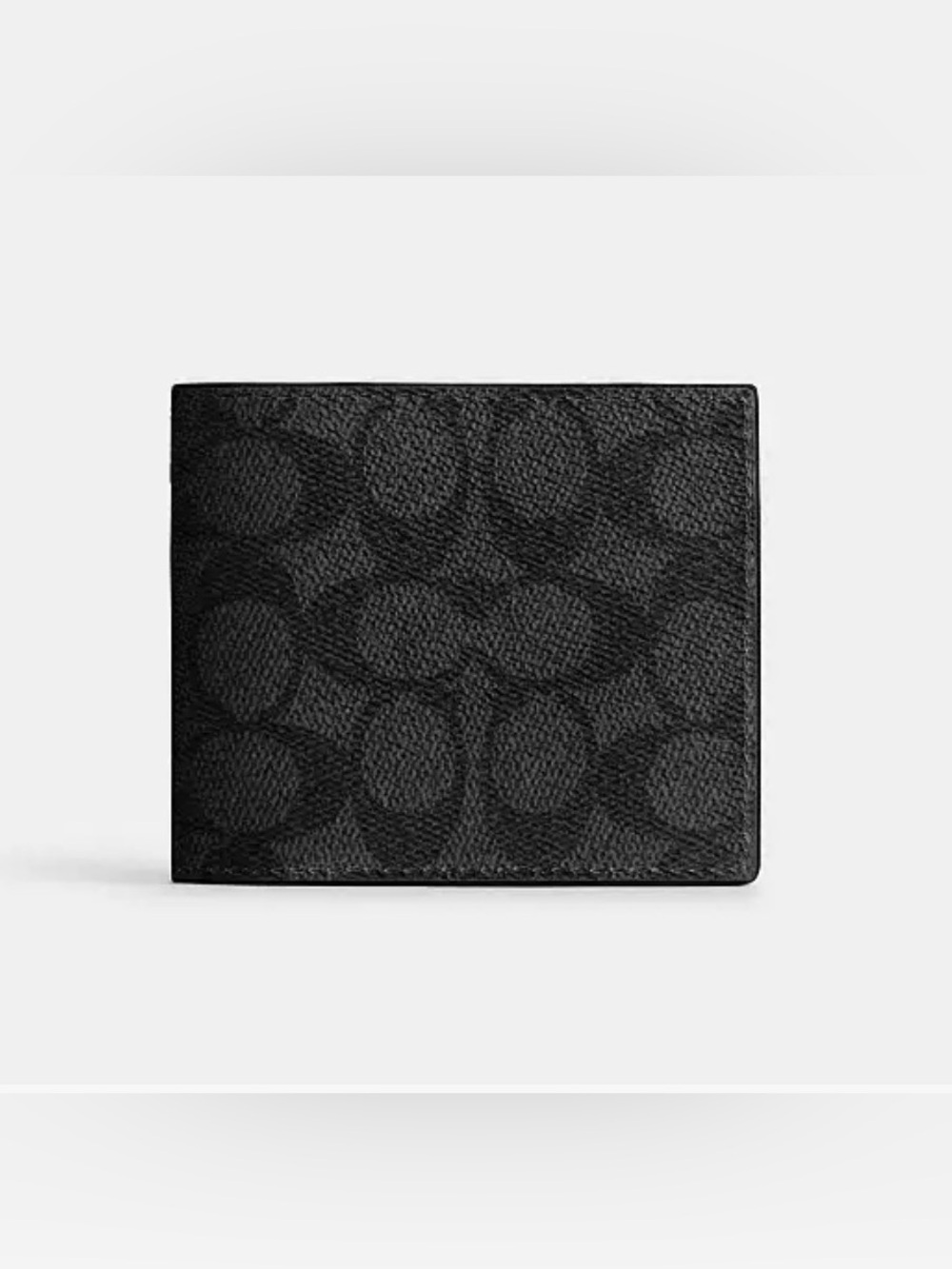 Coach Black Signature Canvas Fold Wallet
